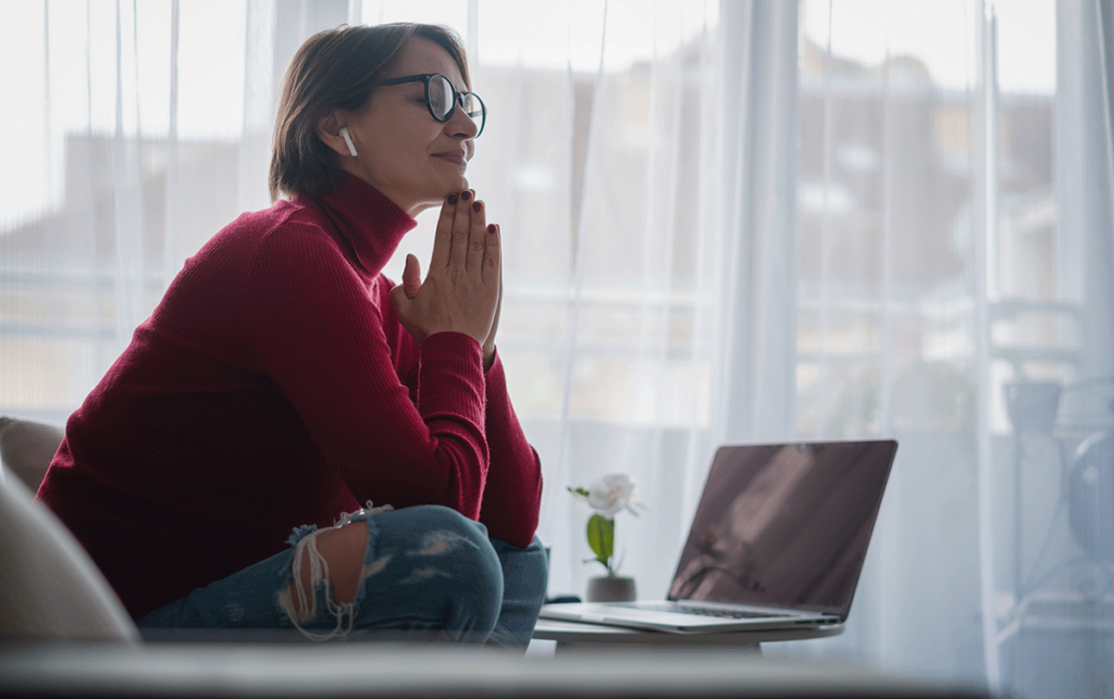 Woman considering the signs you are recovering from anxiety