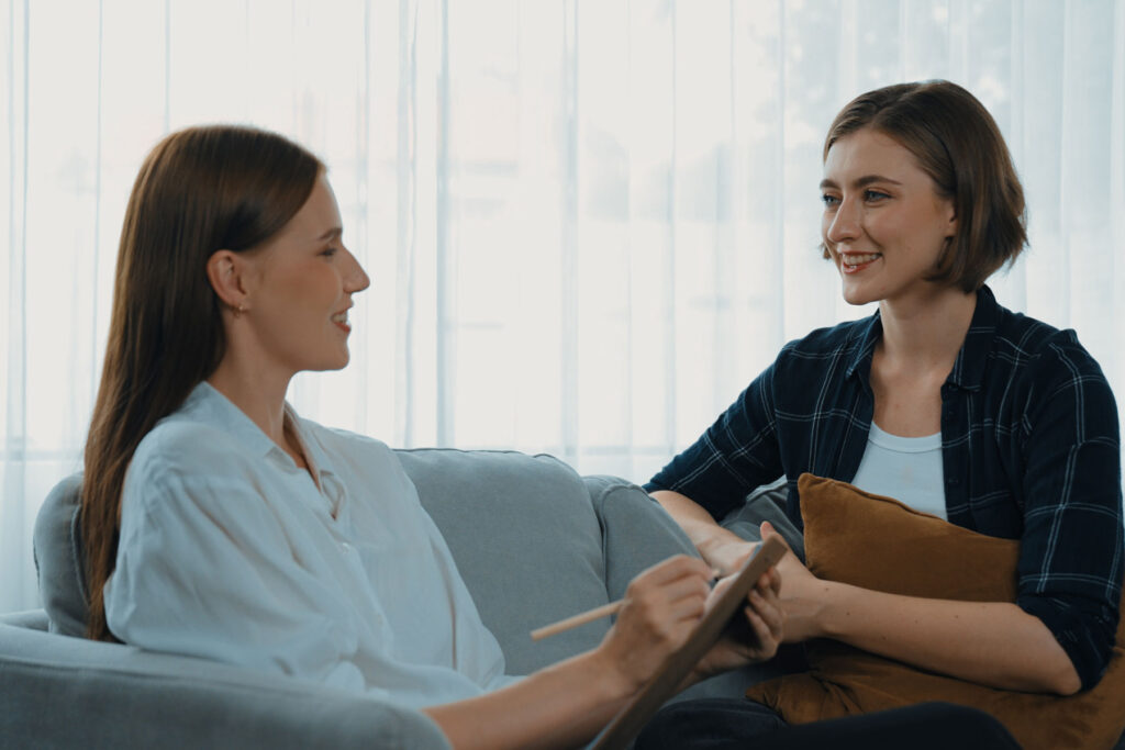 A woman in trauma therapy in Tampa, FL