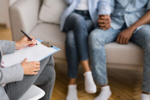 A family in family therapy for addiction