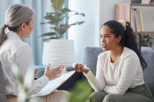 a client opens up in a cognitive behavioral therapy session